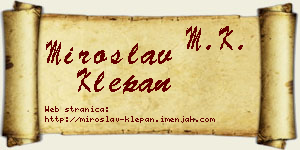 Miroslav Klepan vizit kartica